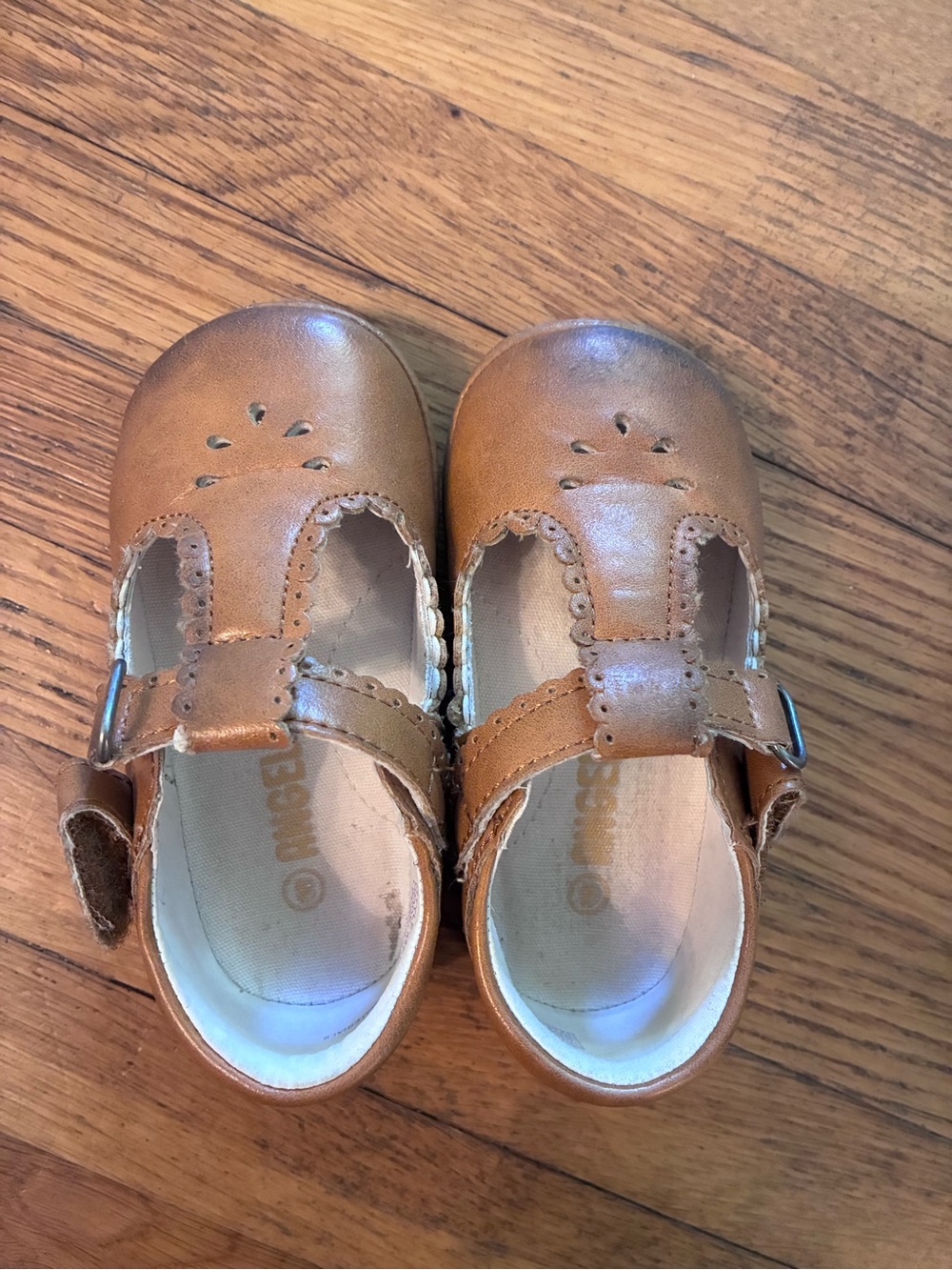 L'Amour Tan Mary Jane Leather Kids Shoes